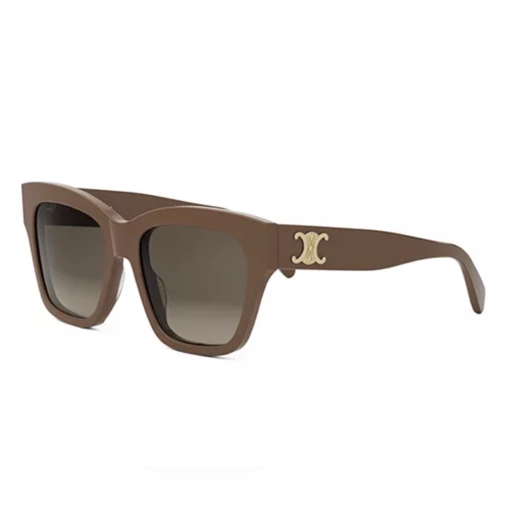 Celine Triomphe Geometric Sunglasses in Brown, 55mm